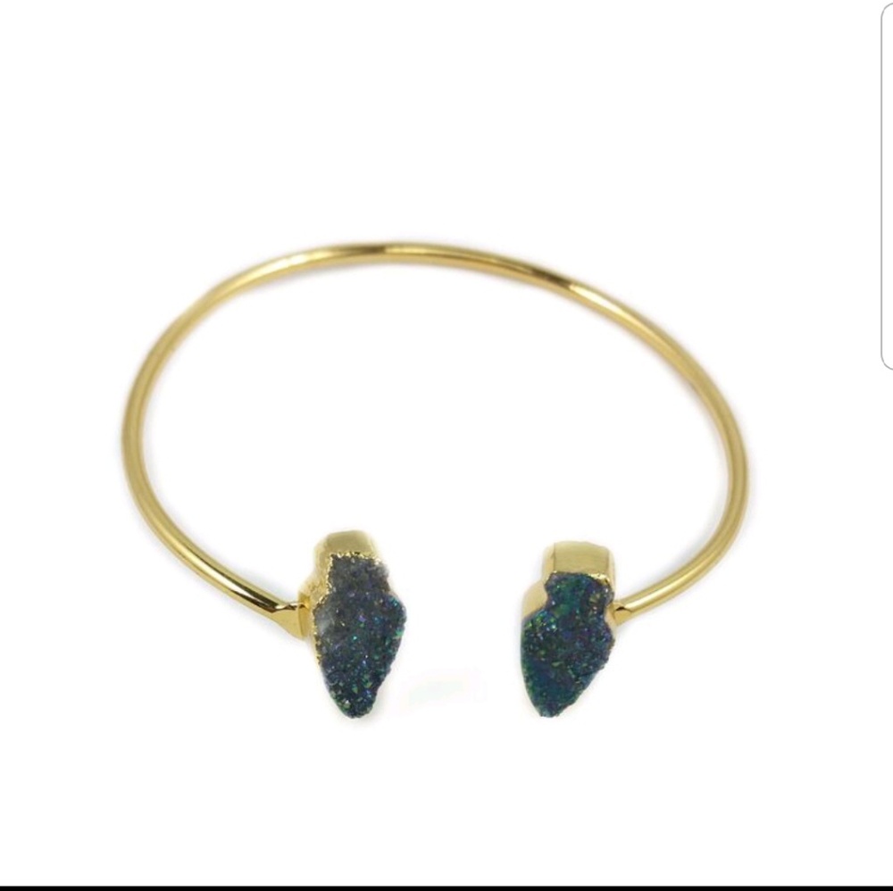 Multicolor Druzy Cuff Bracelet